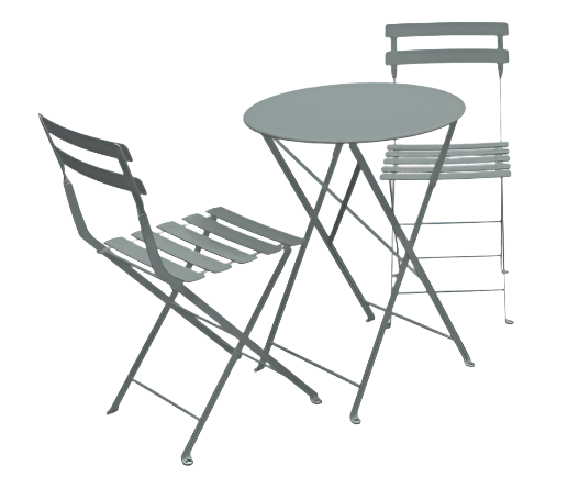 Fermob Bistro Set - Lapilli Grey- 60cm Table and 2 Chairs