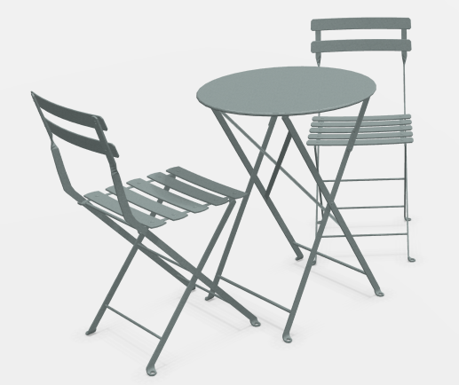 Fermob Bistro Set- Lapilli Grey- 60cm Table and 2 Chairs