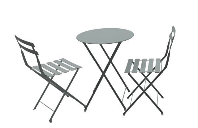Fermob Bistro Set - Lapilli Grey- 60cm Table and 2 Chairs