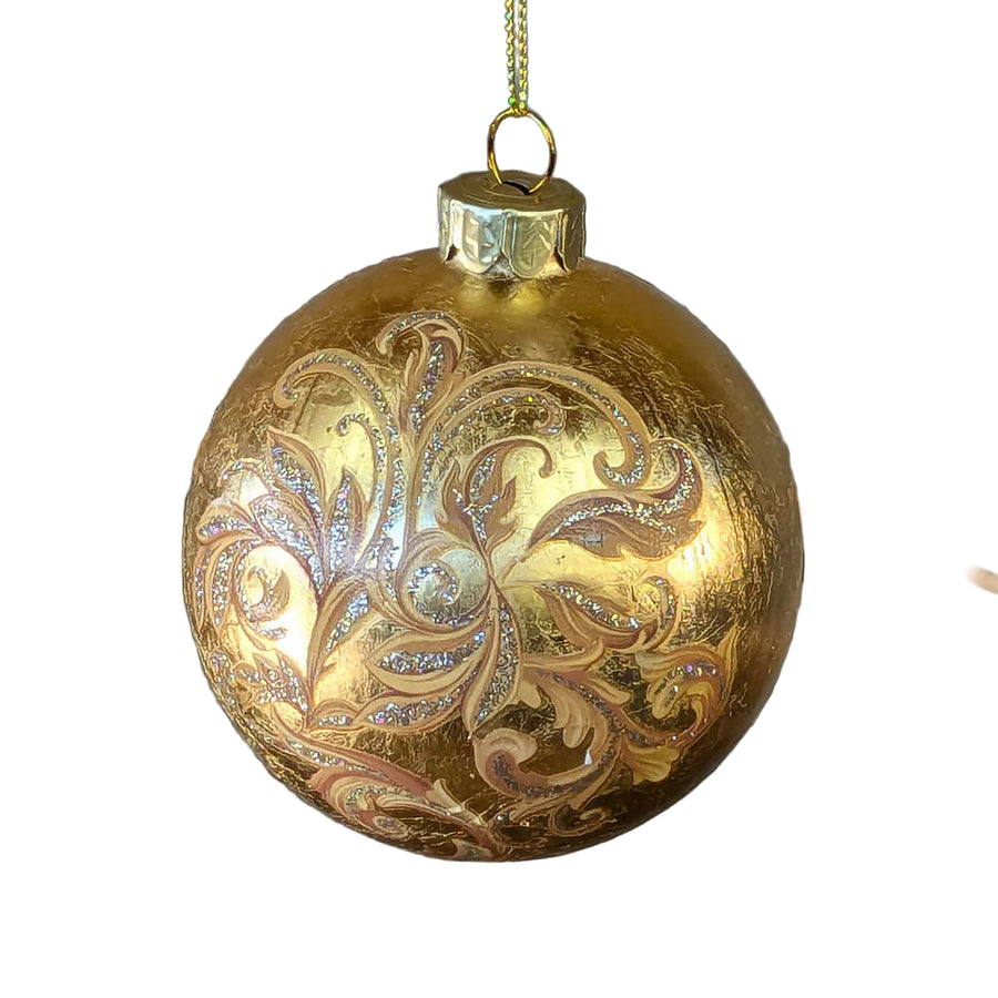 Gold Rococo Glass Ball .
