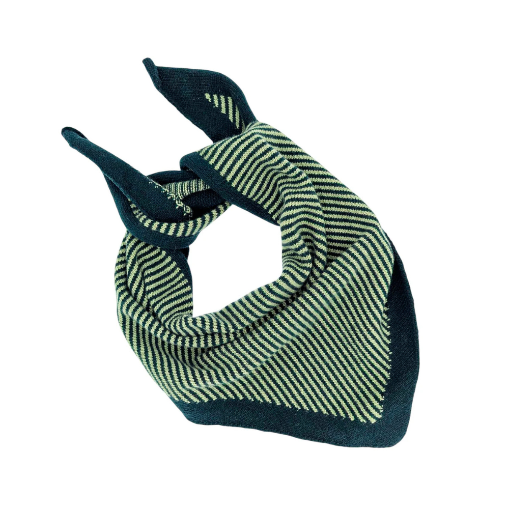 Catherine Tough - Triangle Neck Scarf Lambswool / Emerald & Mint Green