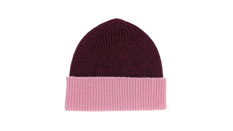 Catherine Tough Beanie Bordeaux & Dusky Pink One Size