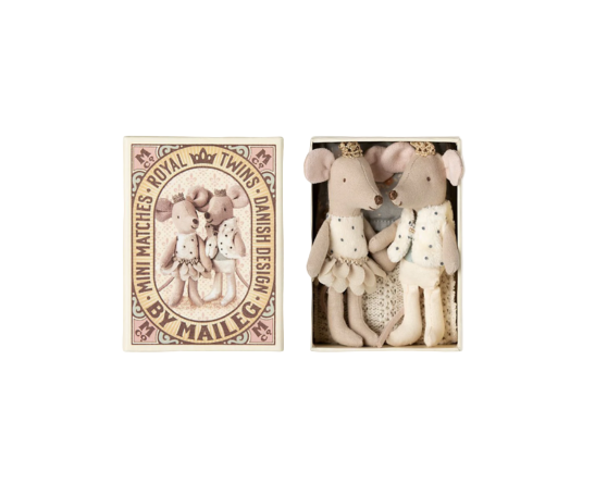 Maileg - Royal Twins, Little Sister and Brother in Matchbox