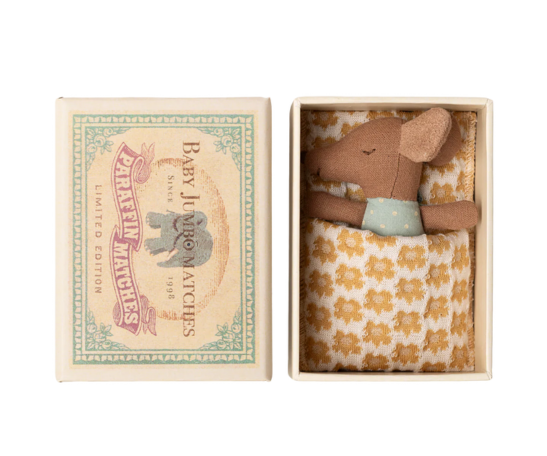 Maileg - Sleepy/Wakey Mouse in Matchbox - Blue
