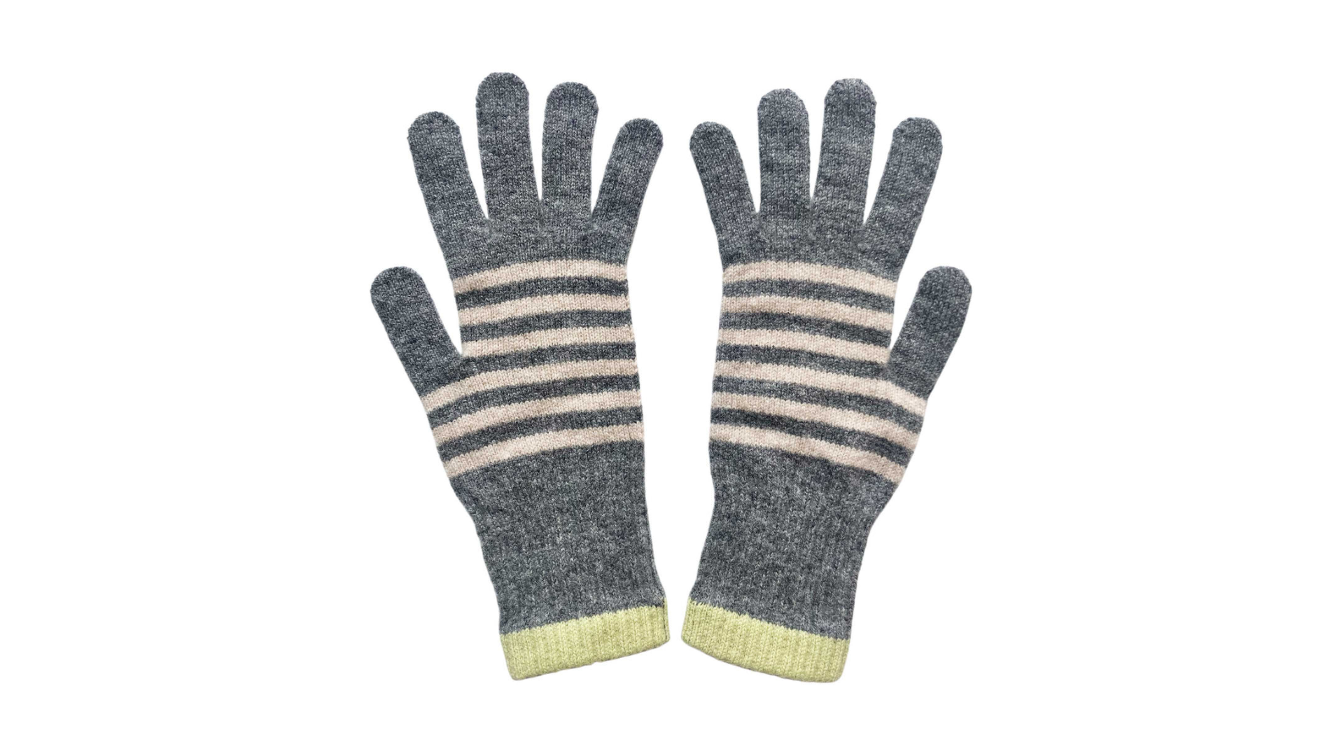 Catherine Tough Lambswool Gloves Grey/Mint One Size