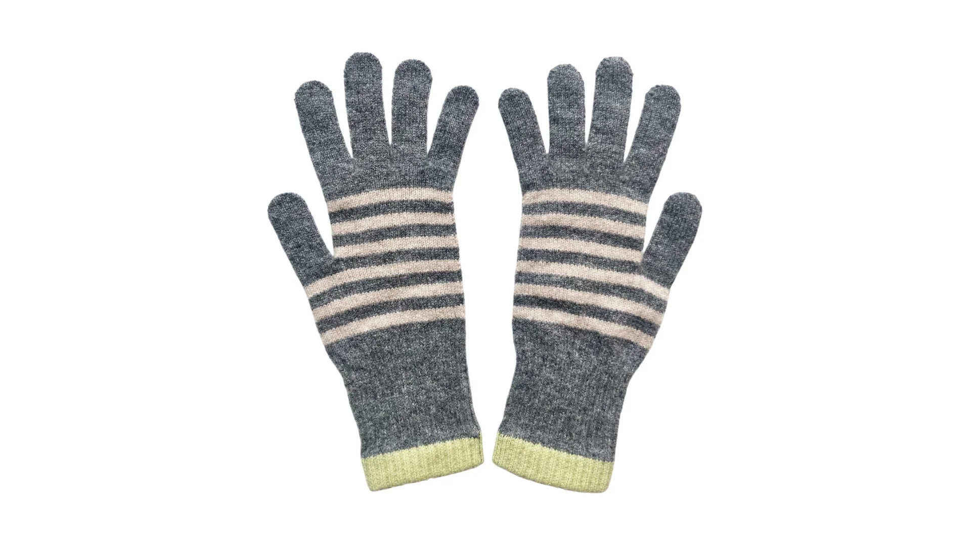Catherine Tough Lambswool Stripe Gloves / One Size