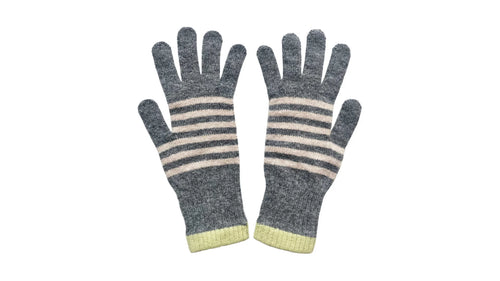 Catherine Tough Lambswool Stripe Gloves / One Size