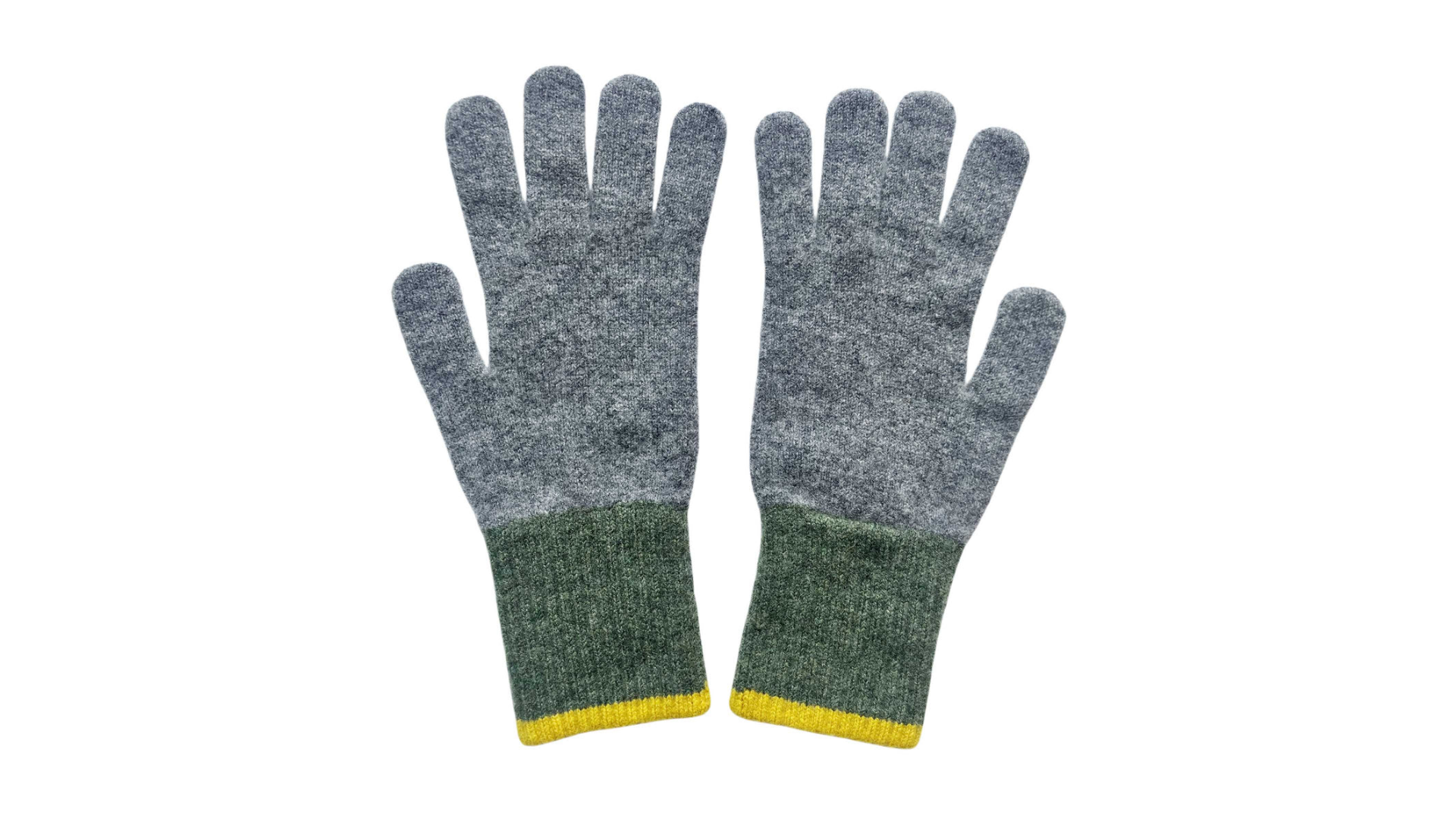 Catherine Tough Lambswool Men's Gloves Grey/Green  One Size