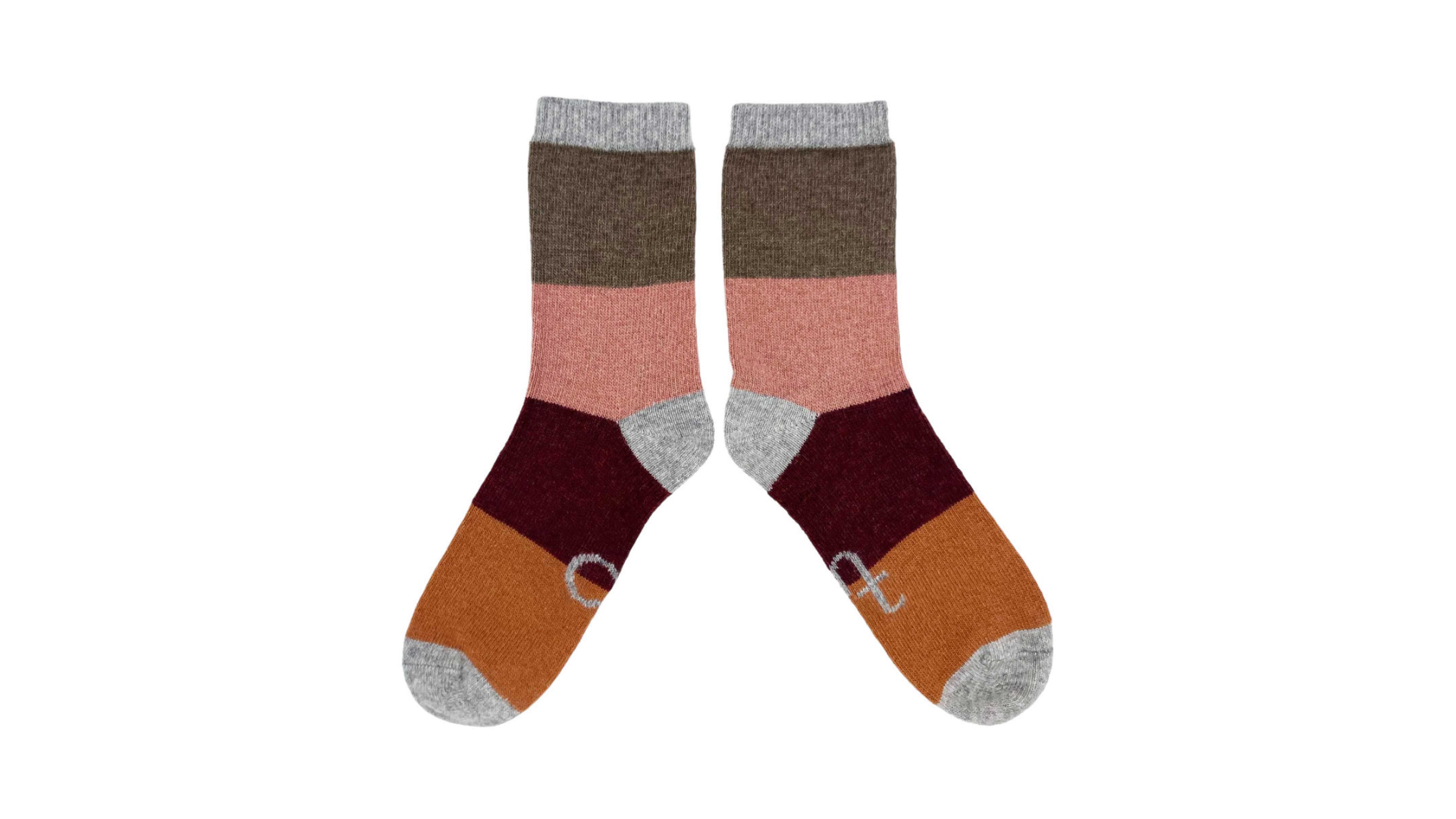 Catherine Tough Men's Lambswool Ankle Sock Block Pink/Red