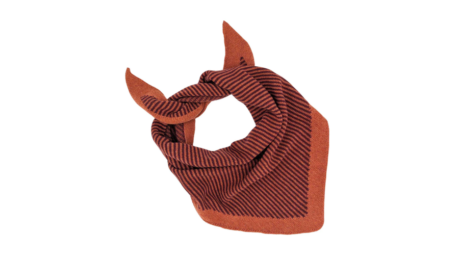 Catherine Tough Triangle Neck Scarf Lambswool  Rust and Dark Red