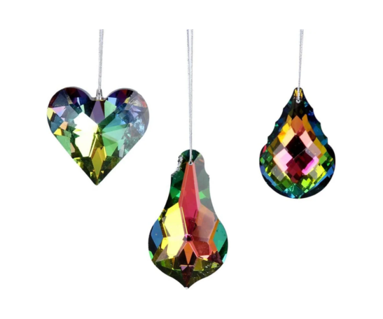 Peacock Lustre Glass Shapes (6x3x1cm)