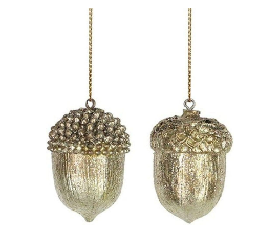 Gold Resin Acorn Dec, 2as .