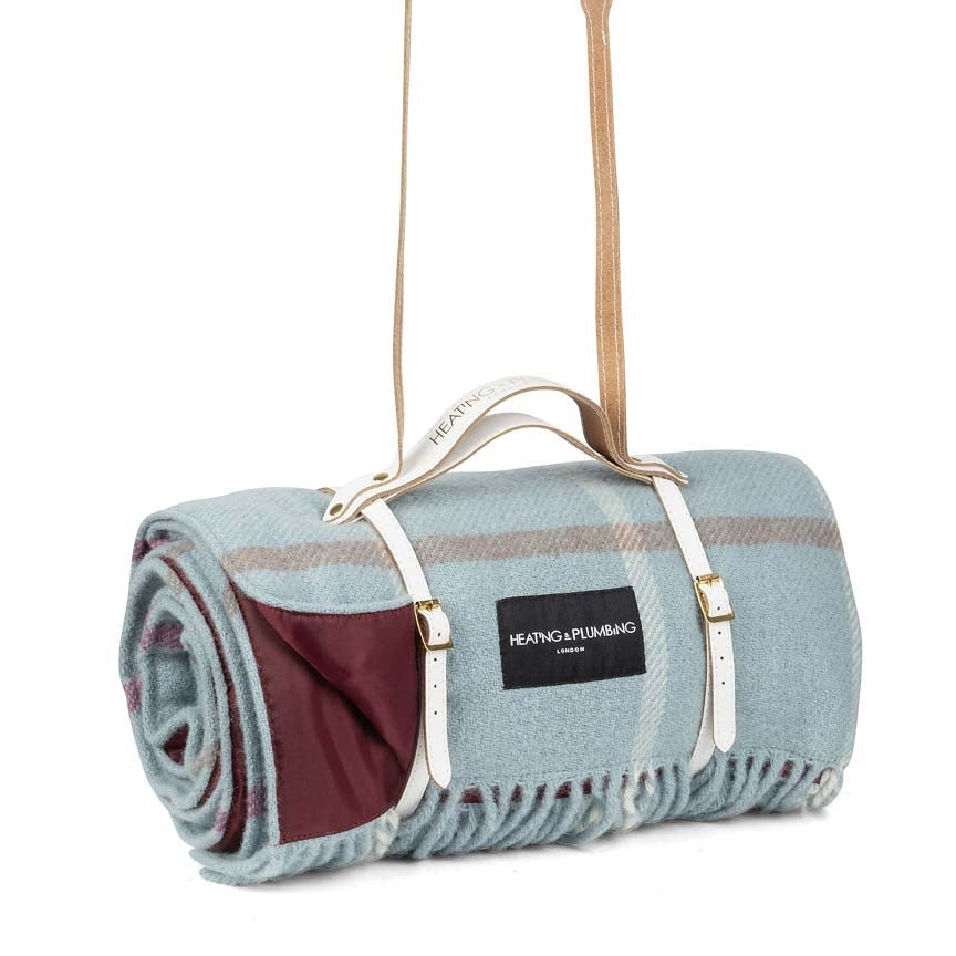 Heating & Plumbing - Wool Picnic Blanket / Duck Egg Checks