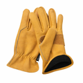 The Noble Badger - The Highcliffe Fleece Lined Premium Leather Gardening Glove: Large
