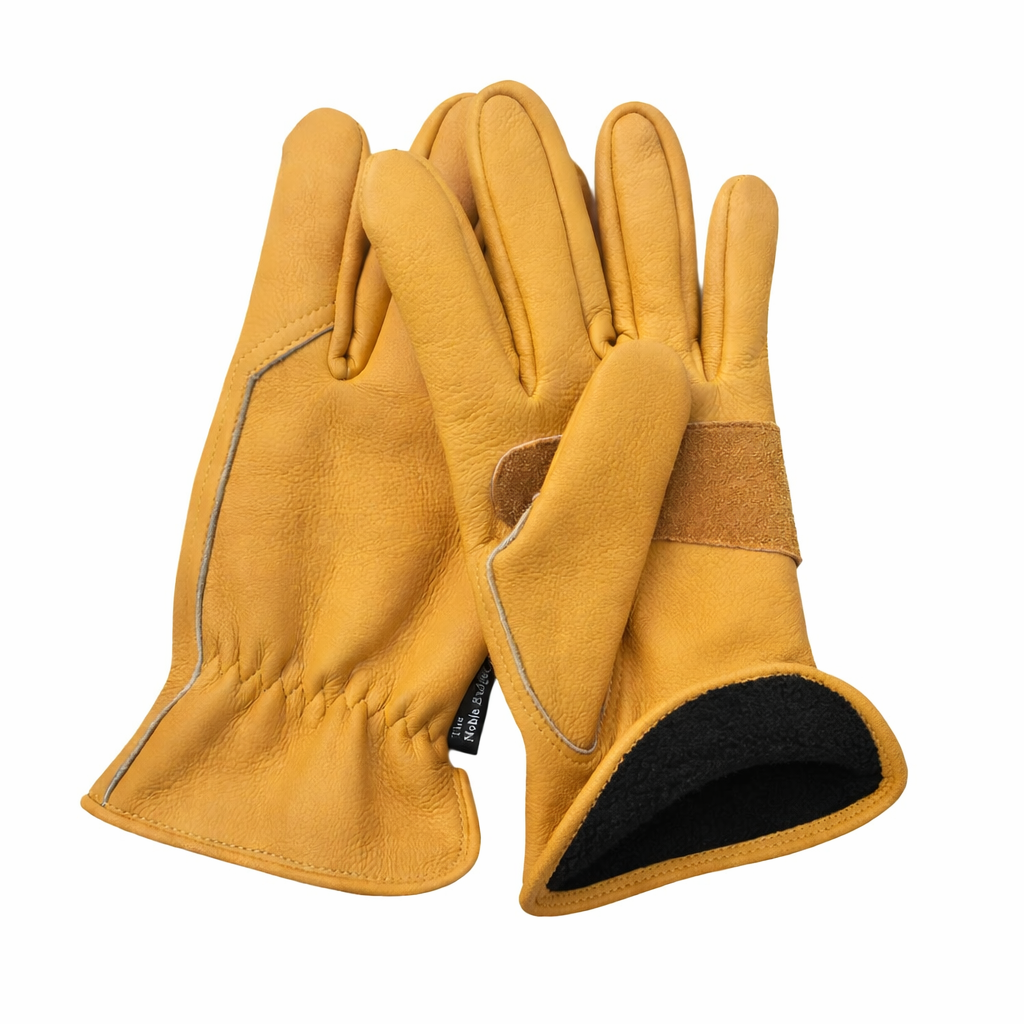 The Noble Badger - The Highcliffe Fleece Lined Premium Leather Gardening Glove: Large
