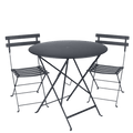 Fermob - Bistro Set - Anthracite - 77cm Table and 2 Chairs