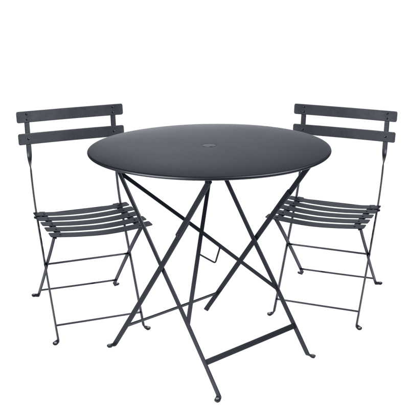 Fermob - Bistro Set - Anthracite - 77cm Table and 2 Chairs