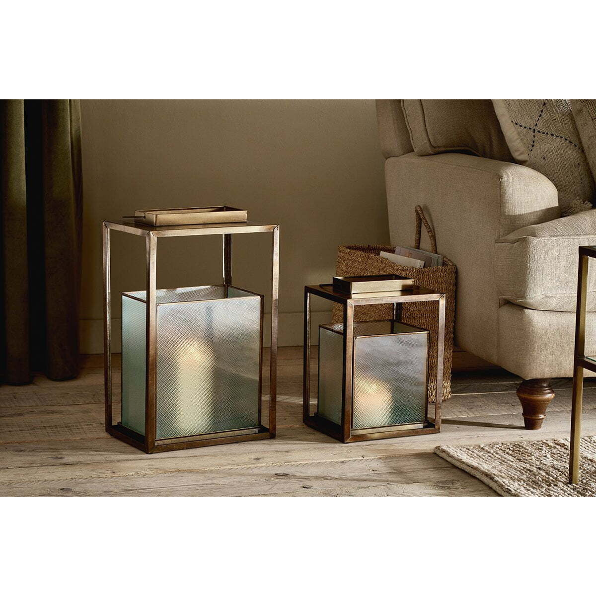 Nkuku- Chalti Large Glass Lantern