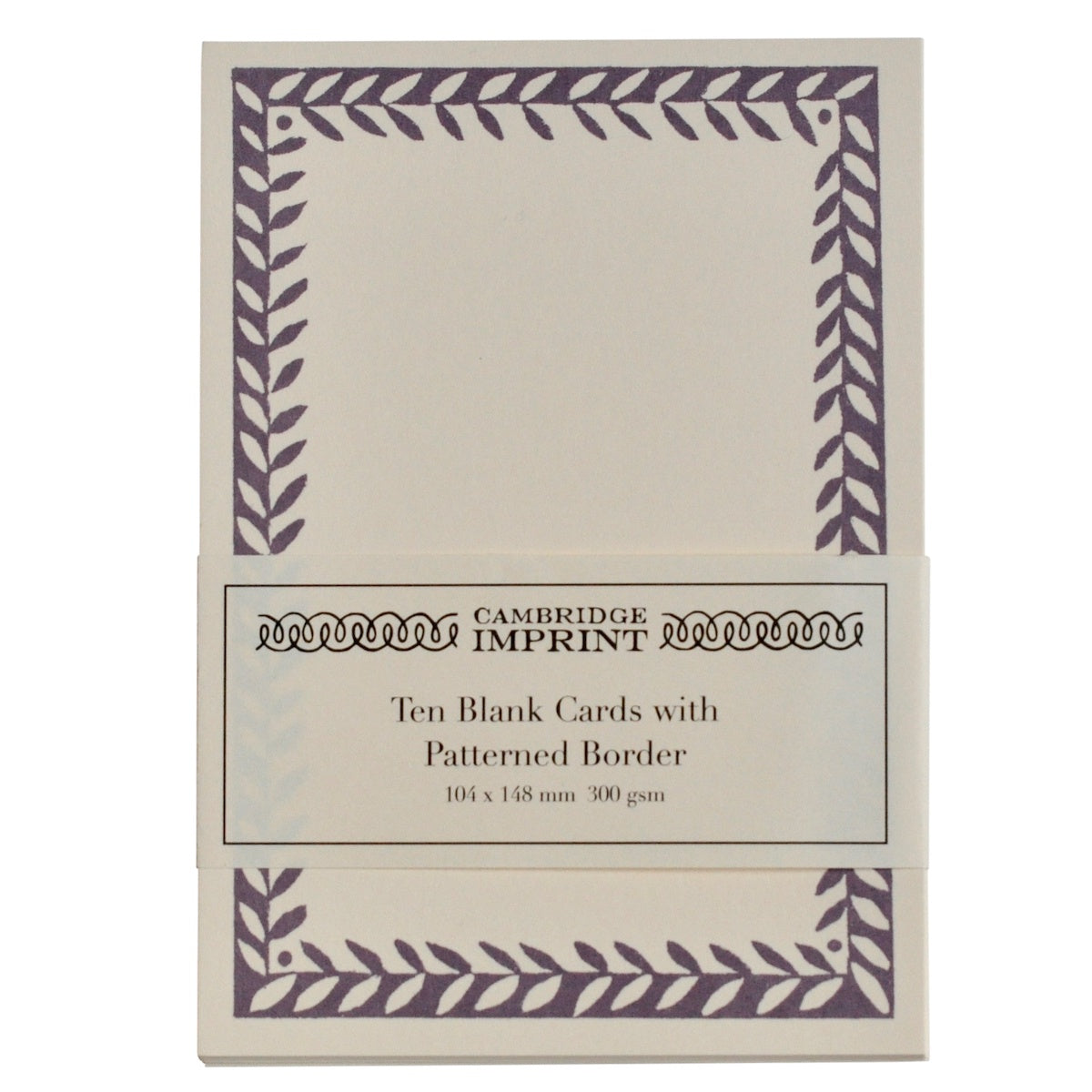 Cambridge Imprint Blank Cards with Patterned Border 10Pk / French Lavender
