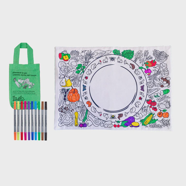 Eat, Sleep, Doodle - Garden, Grow, Eat! Placemat to go