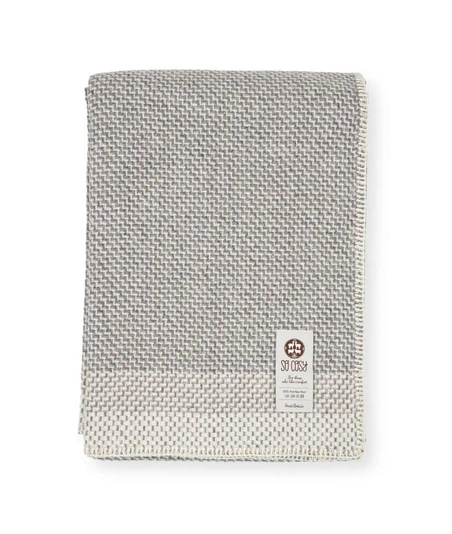 So Cosy- Derby Throw Blanket/ Soft Grey