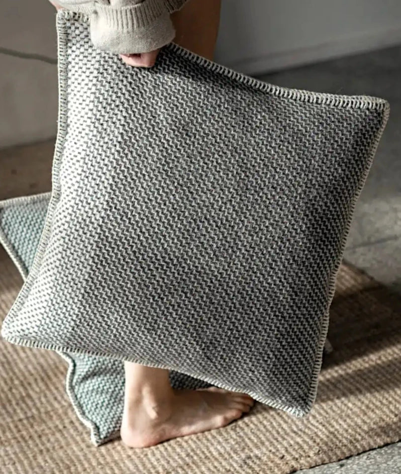 So Cosy- Derby Zig Zag Cushion/ Brown Grey/ Square