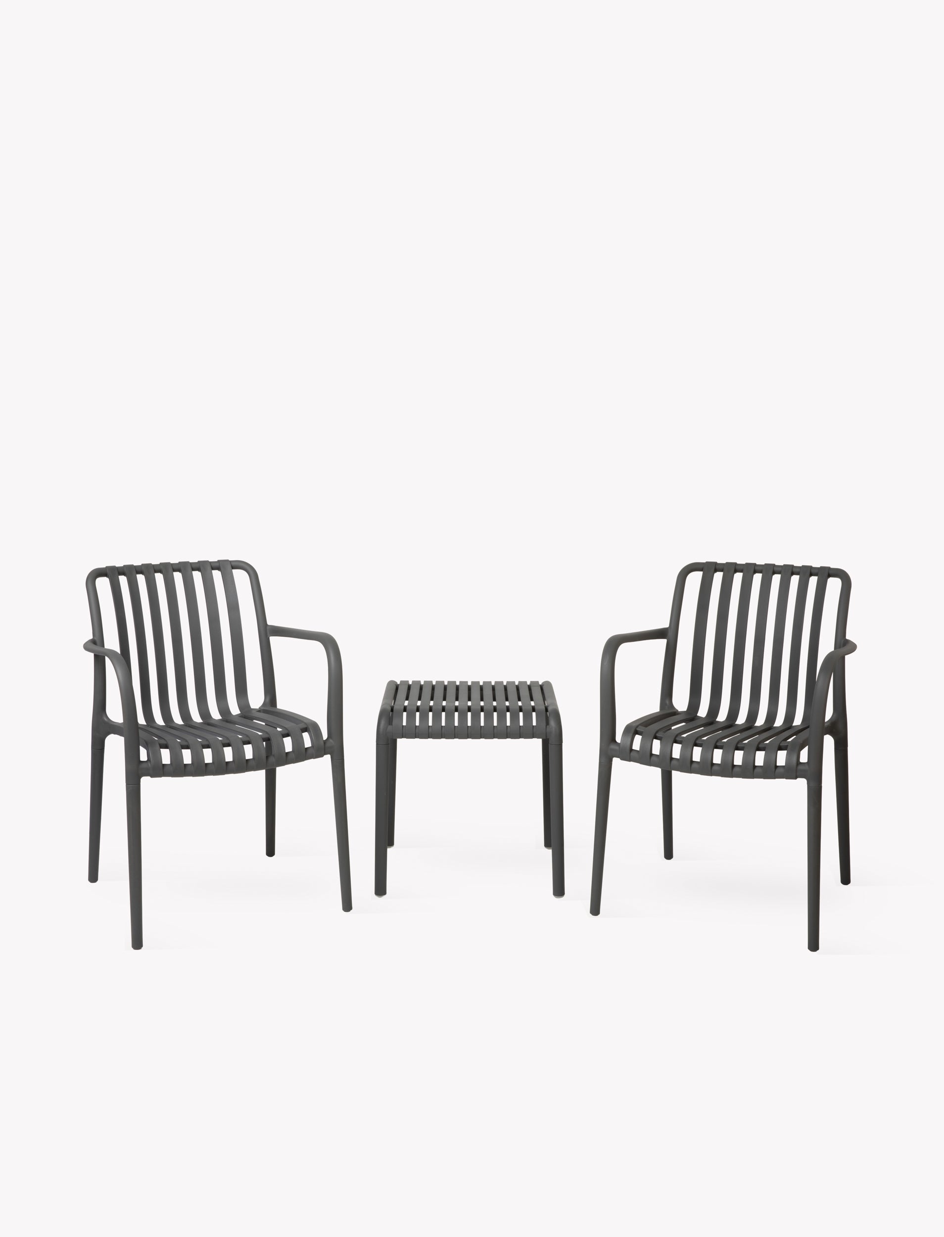 Garden Trading - Edgeworth Armchairs & Side Table Set / Carbon