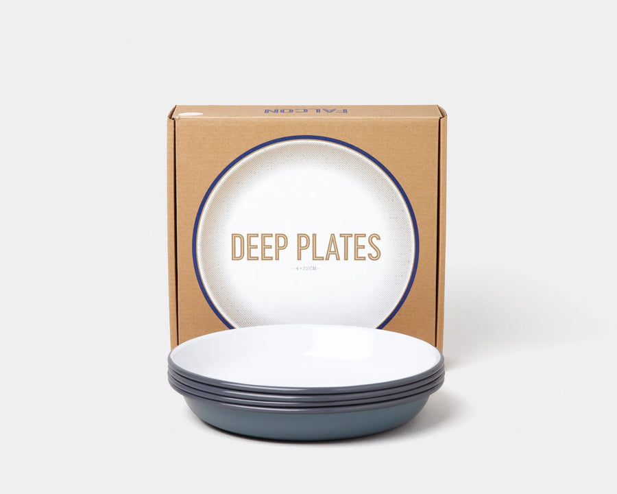 Falcon- Deep Plate Set of 4/ Pigeon Grey