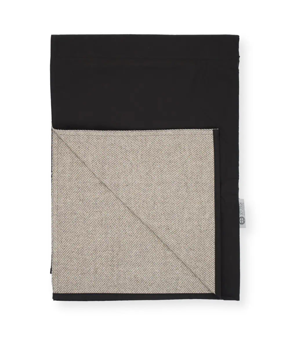 So Cosy Foldaway Picnic Blanket - Dark Walnut Waxed Cotton & Undyed Wool