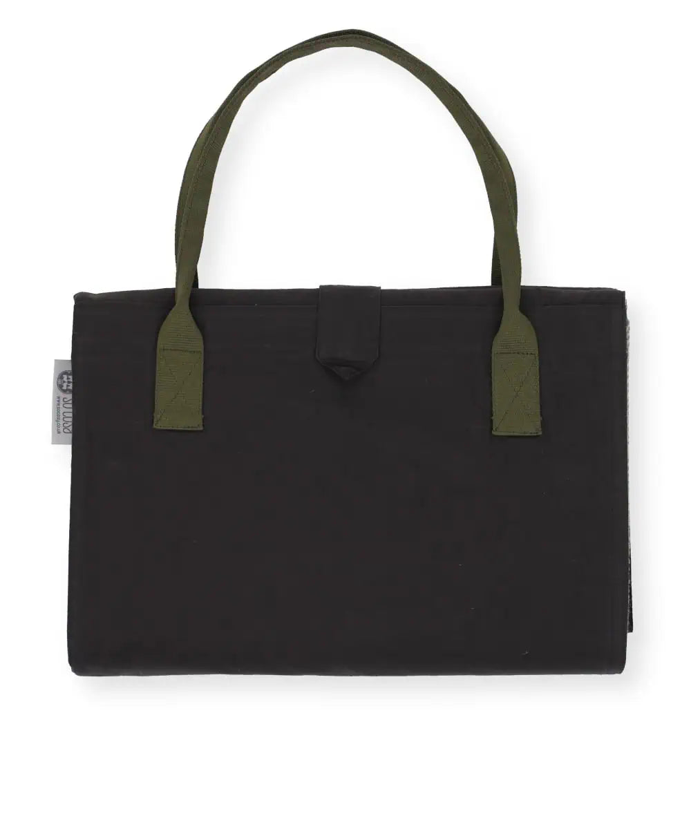 So Cosy Foldaway Picnic Blanket - Dark Walnut Waxed Cotton & Undyed Wool