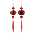 Red Diamante Icicle Drop (17x4x1cm)