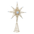 Gold Tree Top Star w Acrylic Beading & Clear .