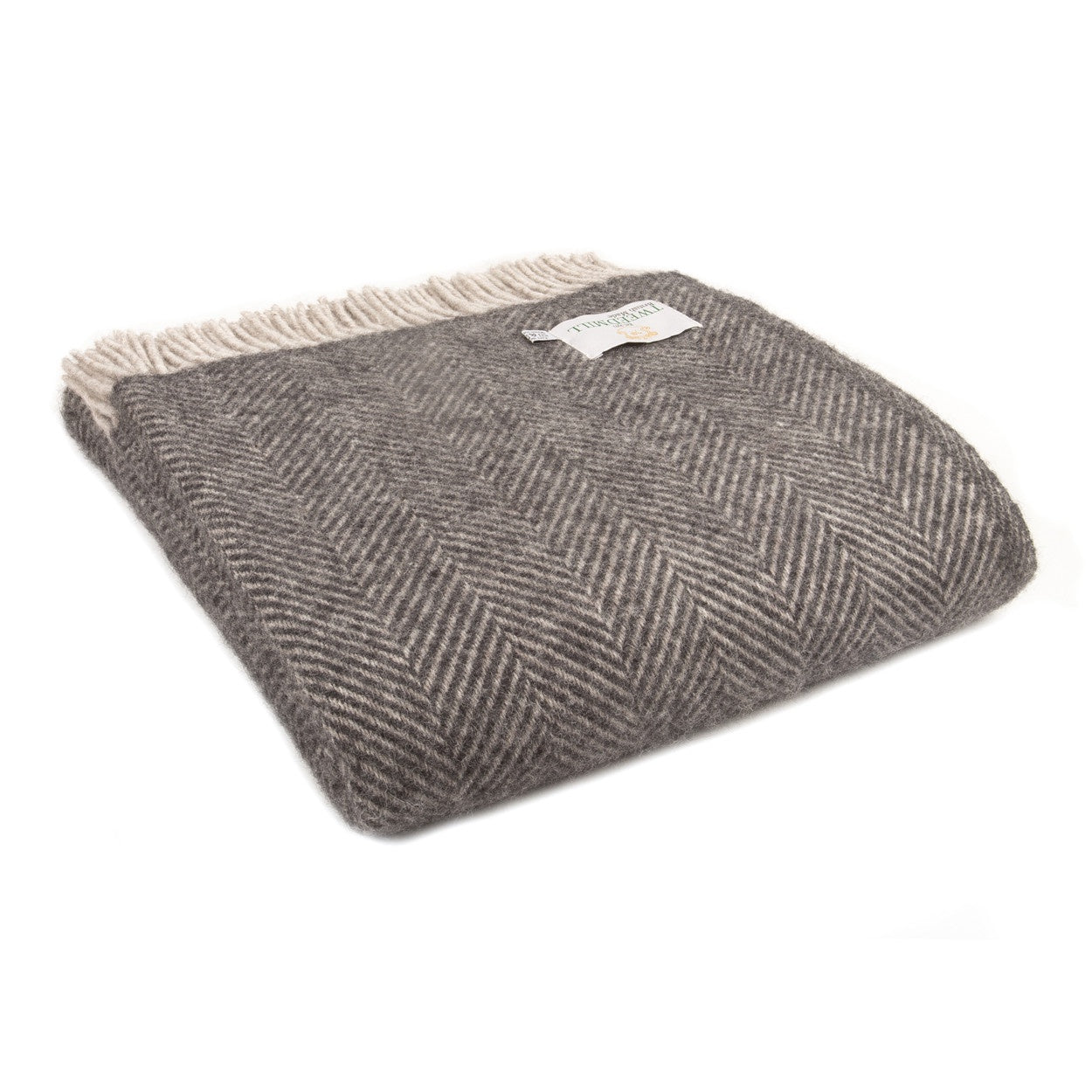 Tweedmill Textiles - Herringbone Throw / Charcoal & Silver