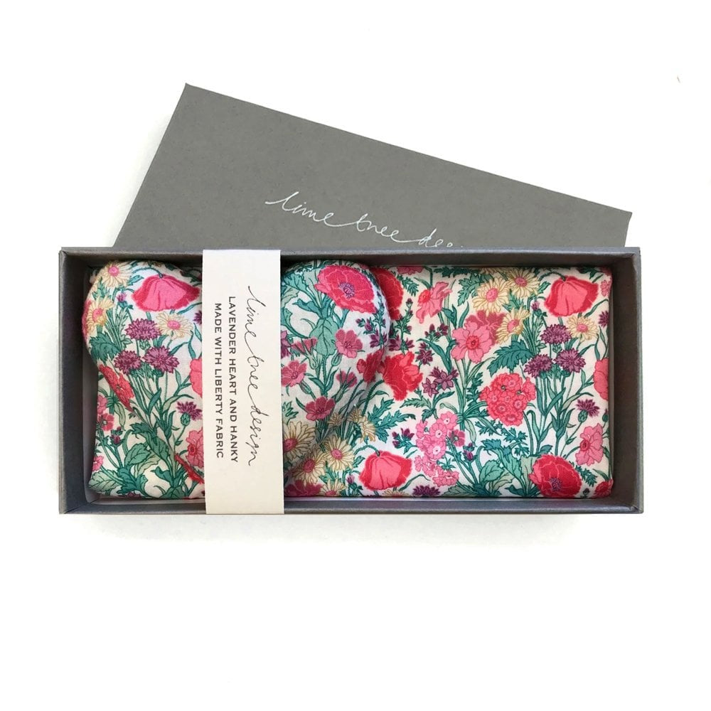 Lime Tree Design - Boxed Lavender Heart & Liberty Hanky / Brambling