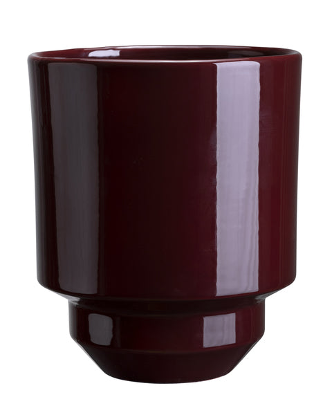 Bergs Potter - Hoff Glazed Burgundy - 14cm Dia Pot