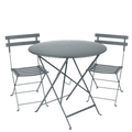 Fermob Bistro Set - Storm Grey - 77cm Table and 2 Chairs