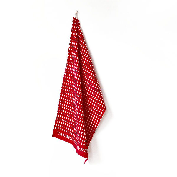 Cambridge Imprint - Tea Towel / Bean Red