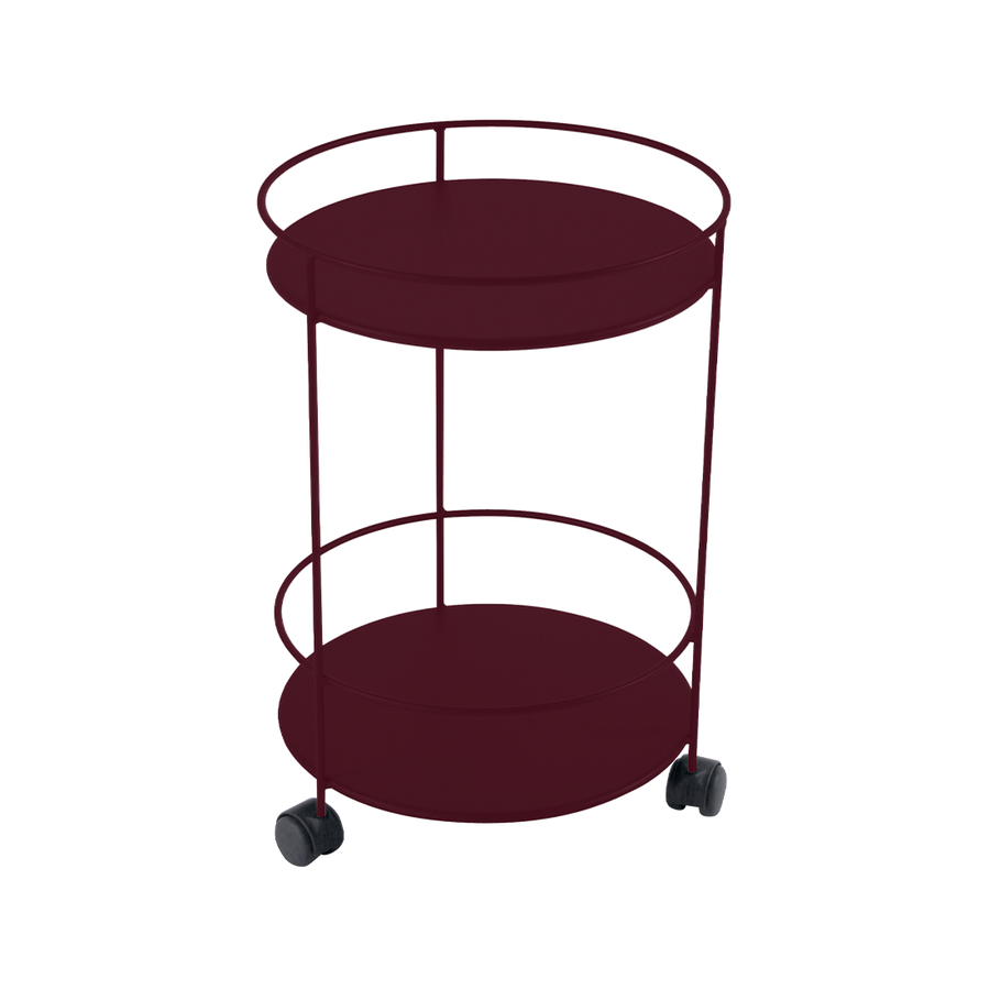 Guinguette Collection Side Wheeled Table with Solid Double Top