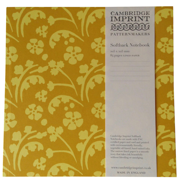 Cambridge Imprint Square Notebook with Lined Paper in  Wild Flowers Yellow