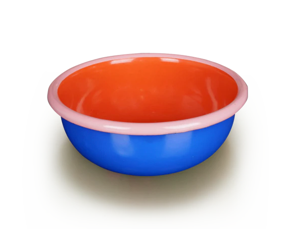 Bornn Colorama- Bowl 12cm Electric Blue and Coral with Soft Pink Rim