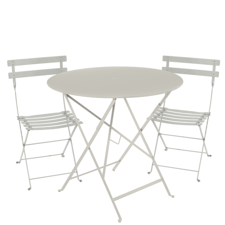 Bistro Set - Clay Grey - 77cm Table and 2 Chairs