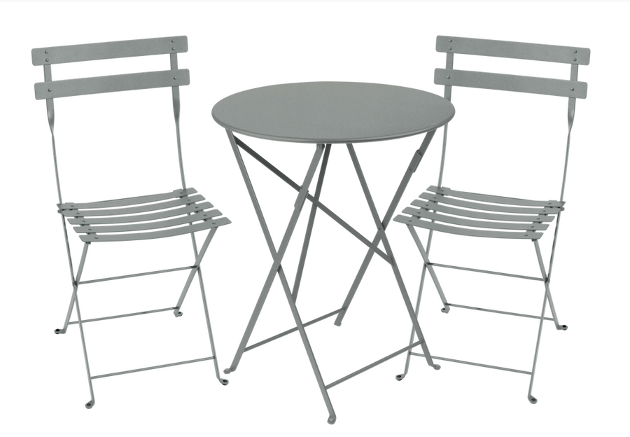 Fermob Bistro Set- Lapilli Grey- 60cm Table and 2 Chairs