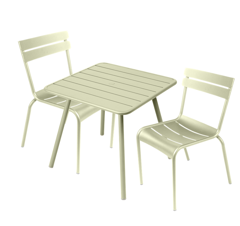 Fermob Luxembourg 80x80cm Dining Table & Chairs- Willow Green