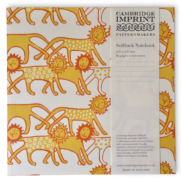 Cambridge Imprint Square Notebook with Lined Paper in  Lions