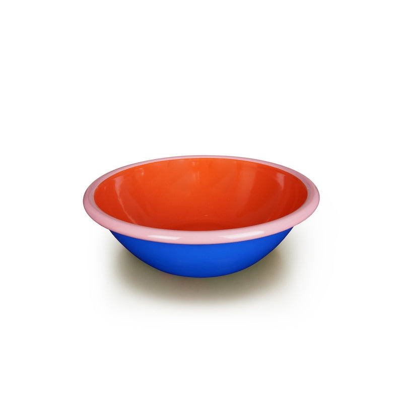Bornn Colorama- Salad Bowl 20cm Electric Blue and Coral with Soft Pink Rim