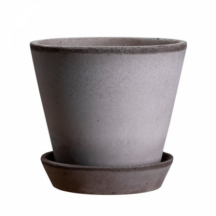 Bergs - Julie Plant Pot & Saucer Grey 12cm