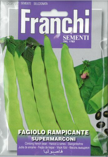 Franchi Climbing French Bean Seeds 'Supermarconi'
